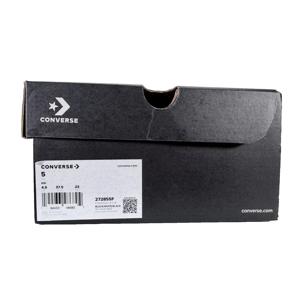 Big Kids 5 CONVERSE Chuck Taylor‎ All Star Lift Platform High Top Black 272855F